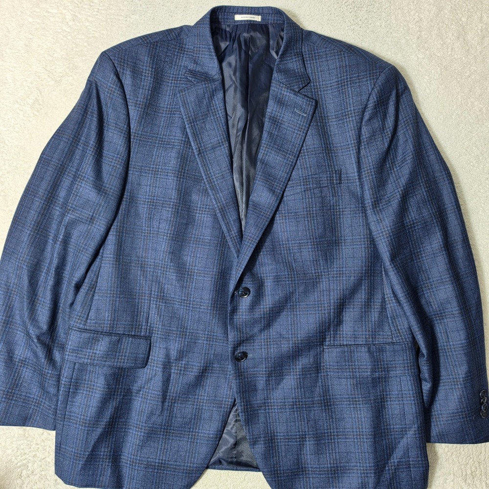 Peter Millar‎ Sport Coat Mens 48R Blue Plaid 100% Wool 2 Button Blazer Canada